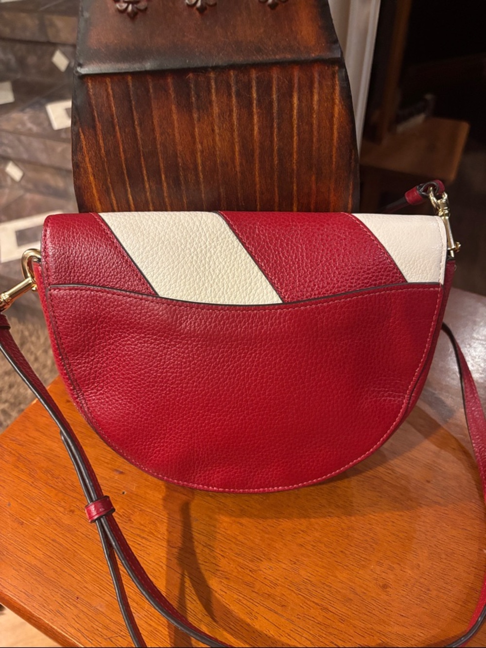 Coach Saddle Bag with Diagonal Stripe C1429 EUC - Picture 6 of 7